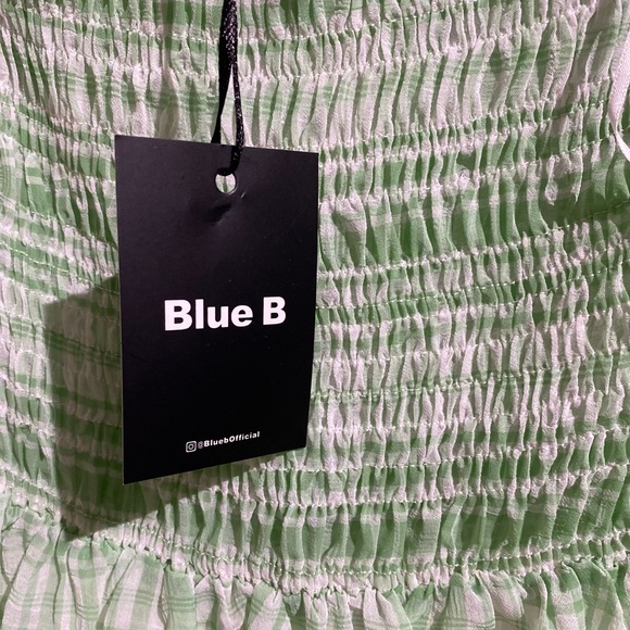 “Blue B” brand Strapless Green and white Dress NWT - Picture 2 of 6